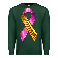 Sports Green Breast Cancer Ribbon Softball Premium Sweatshirt - texasbilliewilder
