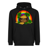 Black st patricks shamrock gold leopard rainbow Heavyweight Hoodie - RanaPortraitStore