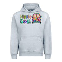 Heather Grey hippie soul caravan Urban Hoodie - BarkalooDesign