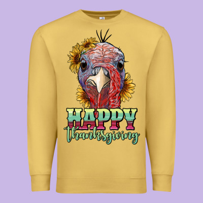 Happy Thanksgiving Turkey Premium Sweatshirt Designed By Ranaportraitstore