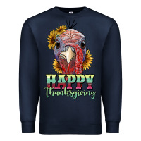 Navy happy thanksgiving turkey Premium Sweatshirt - RanaPortraitStore