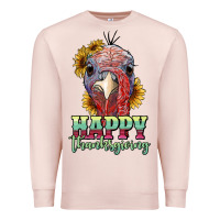 Pale Pink happy thanksgiving turkey Premium Sweatshirt - RanaPortraitStore