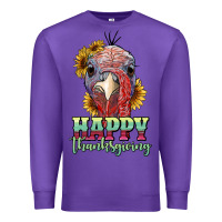 Purple happy thanksgiving turkey Premium Sweatshirt - RanaPortraitStore