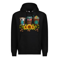 Black coffee group and sunflowers Premium Hoodie - Artiststas