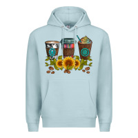 Blue Mist coffee group and sunflowers Premium Hoodie - Artiststas