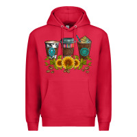 Cardinal coffee group and sunflowers Premium Hoodie - Artiststas