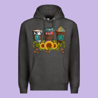 Coffee Group And Sunflowers Premium Hoodie Designed By Artiststas