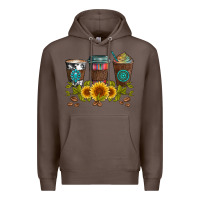 Coffee coffee group and sunflowers Premium Hoodie - Artiststas