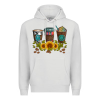 Dove Grey coffee group and sunflowers Premium Hoodie - Artiststas