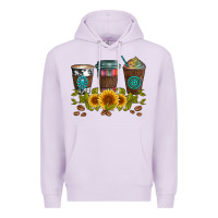 Lilac coffee group and sunflowers Premium Hoodie - Artiststas