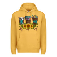 Mustard coffee group and sunflowers Premium Hoodie - Artiststas