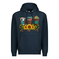 Navy coffee group and sunflowers Premium Hoodie - Artiststas
