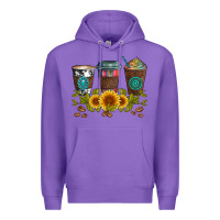 Purple coffee group and sunflowers Premium Hoodie - Artiststas