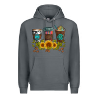 Rock coffee group and sunflowers Premium Hoodie - Artiststas