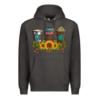 Smoke coffee group and sunflowers Premium Hoodie - Artiststas