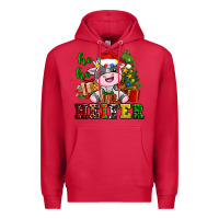 Cardinal ho ho heifer little cute christmas cow Premium Hoodie - AdoDesignShop