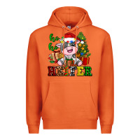 Carrot ho ho heifer little cute christmas cow Premium Hoodie - AdoDesignShop