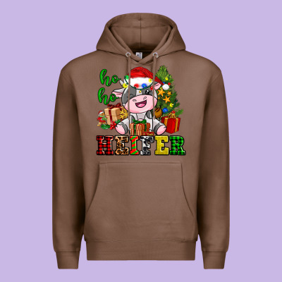 Ho Ho Heifer Little Cute Christmas Cow Premium Hoodie Designed By Adodesignshop