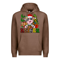 Chestnut ho ho heifer little cute christmas cow Premium Hoodie - AdoDesignShop