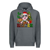 Rock ho ho heifer little cute christmas cow Premium Hoodie - AdoDesignShop