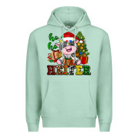 Seafoam ho ho heifer little cute christmas cow Premium Hoodie - AdoDesignShop