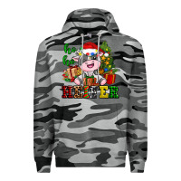 Slate Camo ho ho heifer little cute christmas cow Premium Hoodie - AdoDesignShop