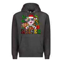 Smoke ho ho heifer little cute christmas cow Premium Hoodie - AdoDesignShop