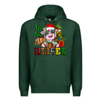 Sports Green ho ho heifer little cute christmas cow Premium Hoodie - AdoDesignShop