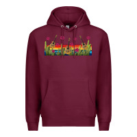 Burgundy mexican sombrero guitar libbey glass Premium Hoodie - BundleAndBundleShop