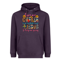 Plum give me coffee to get me started and jesus to keep Heavyweight Hoodie - Zillion Design Studio