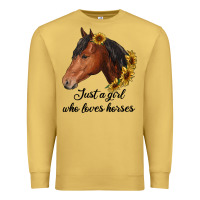 Antique Gold just a girl who loves horses Premium Sweatshirt - RanaPortraitStore