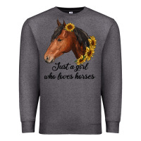 Charcoal Heather just a girl who loves horses Premium Sweatshirt - RanaPortraitStore