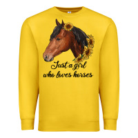 Lemon just a girl who loves horses Premium Sweatshirt - RanaPortraitStore
