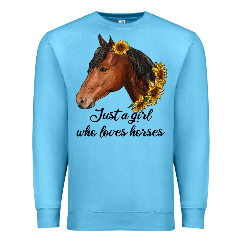 Just A Girl Who Loves Horses Premium Sweatshirt by RanaPortraitStore | Teevron