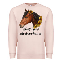 Pale Pink just a girl who loves horses Premium Sweatshirt - RanaPortraitStore