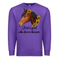 Purple just a girl who loves horses Premium Sweatshirt - RanaPortraitStore