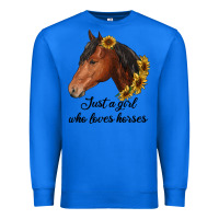 True Royal just a girl who loves horses Premium Sweatshirt - RanaPortraitStore