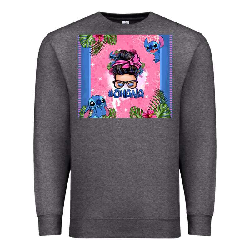 Ohana Stitch Messy Bun Premium Sweatshirt by Zillion Design Studio | Teevron