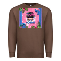 Chestnut ohana stitch messy bun Premium Sweatshirt - Zillion Design Studio