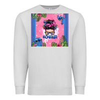 Dove Grey ohana stitch messy bun Premium Sweatshirt - Zillion Design Studio