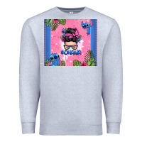 Heather Grey ohana stitch messy bun Premium Sweatshirt - Zillion Design Studio