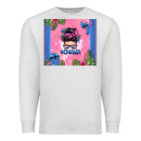 Oatmeal Heather ohana stitch messy bun Premium Sweatshirt - Zillion Design Studio