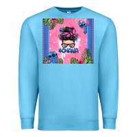 Ocean Blue ohana stitch messy bun Premium Sweatshirt - Zillion Design Studio
