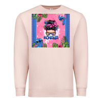 Pale Pink ohana stitch messy bun Premium Sweatshirt - Zillion Design Studio