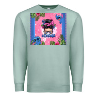 Seafoam ohana stitch messy bun Premium Sweatshirt - Zillion Design Studio