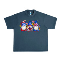 Midnight Navy american flag gnomes sunflowers star Urban Heavy Tee - Artiststas