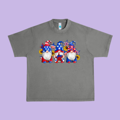 American Flag Gnomes Sunflowers Star Urban Heavy Tee Designed By Artiststas