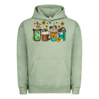 Pigment Oil Green sloth coffee cups Urban Hoodie - Jasminsmagicworld