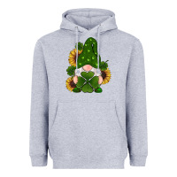 Heather Grey st patricks day shamrock gnomes  sunflowers Heavyweight Hoodie - RanaPortraitStore