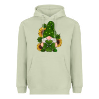 Matcha st patricks day shamrock gnomes  sunflowers Heavyweight Hoodie - RanaPortraitStore